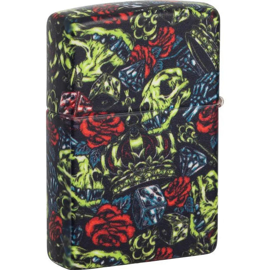 Zippo Skull Crown Design Lighter - Premium 540 Color Wrap Finish For Collectors And Gift Buyers by Zippo