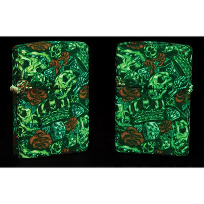 Zippo Skull Crown Design Lighter - Premium 540 Color Wrap Finish For Collectors And Gift Buyers by Zippo