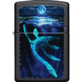 Zippo Lighter Loch Ness Black Light Design - UV Reactive Scene Revealed Under Ultraviolet Light by Zippo