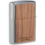 Zippo Woodchuck Walnut Leaves - Laser Cut Walnut Wood With Brushed Chrome Frame For Collectors by Zippo