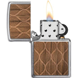 Zippo Woodchuck Walnut Leaves - Laser Cut Walnut Wood With Brushed Chrome Frame For Collectors by Zippo