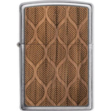 Zippo Woodchuck Walnut Leaves - Laser Cut Walnut Wood With Brushed Chrome Frame For Collectors by Zippo