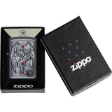 Zippo Winged Dragon Cross Lighter - Licensed Anne Stokes Black Matte Finish With Jewelled Emblem by Zippo