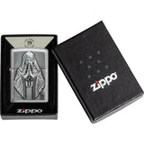 Zippo Praying Woman Emblem 49756 - Brushed Chrome Collectible For Spiritual Gift Lovers by Zippo