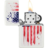 Zippo Flag Lighter 49783 - White Matte Finish Portable Boxed Gift For Collectors by Zippo