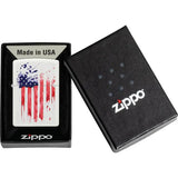Zippo Flag Lighter 49783 - White Matte Finish Portable Boxed Gift For Collectors by Zippo