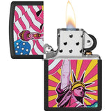 Zippo Lady Liberty Lighter - Black Matte Finish Gift Ready Boxed Patriotic Collectible For Zippo Fans by Zippo