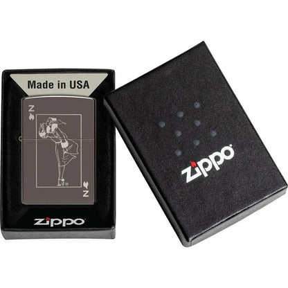 Zippo Windy Design Lighter Black Ice Finish 49797 - Gift for Collectors and Everyday Carry Fans by Zippo