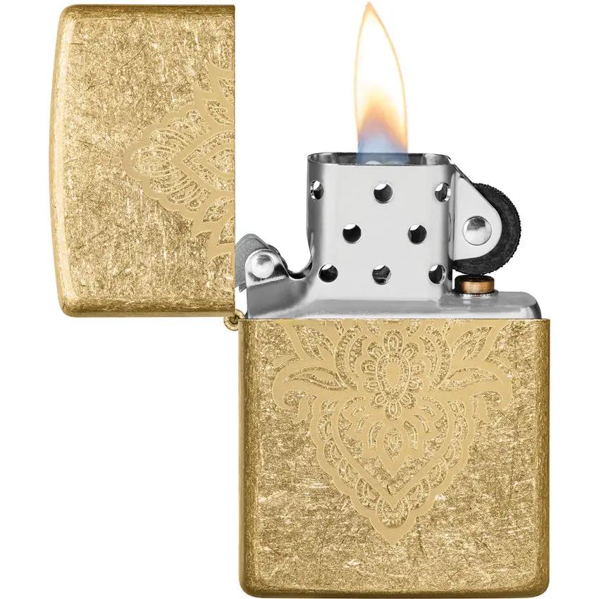 Zippo Henna Tattoo Design Lighter - Premium Brass Boxed Gift For Style Conscious Smokers And Collectors by Zippo