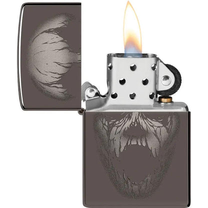 Zippo Screaming Monster Lighter - Black Ice Finish Windproof Design Boxed Gift For Rock Fans by Zippo