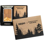 Zippo Woodchuck Mountain Lighter Brushed Chrome With Laser Cut Emblem - Eco Plant Program by Zippo
