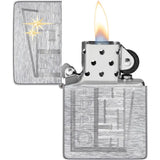 Zippo Lighter Retro Design 49801 Brushed Chrome - Vintage Look For Collectors And Everyday Carry by Zippo