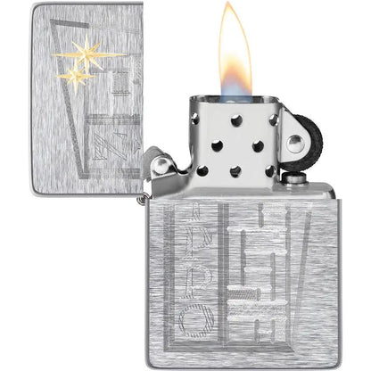 Zippo Lighter Retro Design 49801 Brushed Chrome - Vintage Look For Collectors And Everyday Carry by Zippo