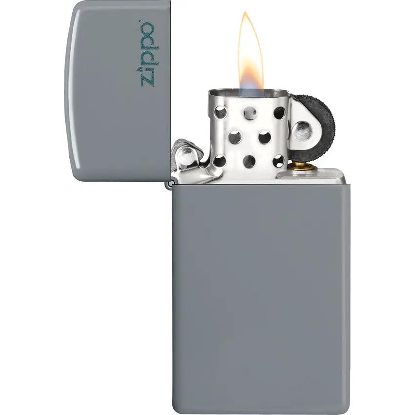 Zippo Slim Lighter Gray Flat Finish Premium Pocket Lighter For Collectors And Everyday Carry by Zippo