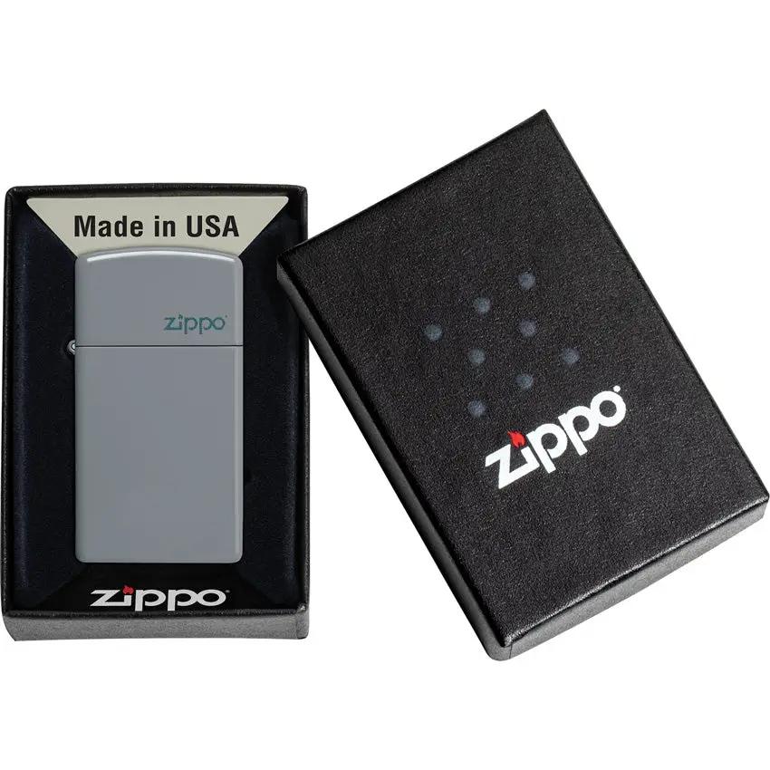 Zippo Slim Lighter Gray Flat Finish Premium Pocket Lighter For Collectors And Everyday Carry by Zippo