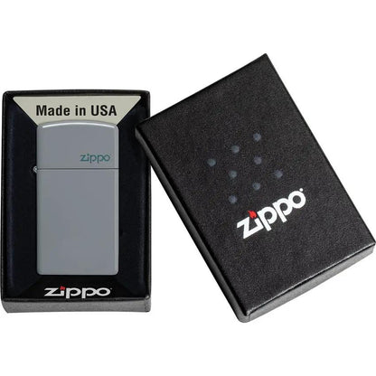 Zippo Slim Lighter Gray Flat Finish Premium Pocket Lighter For Collectors And Everyday Carry by Zippo