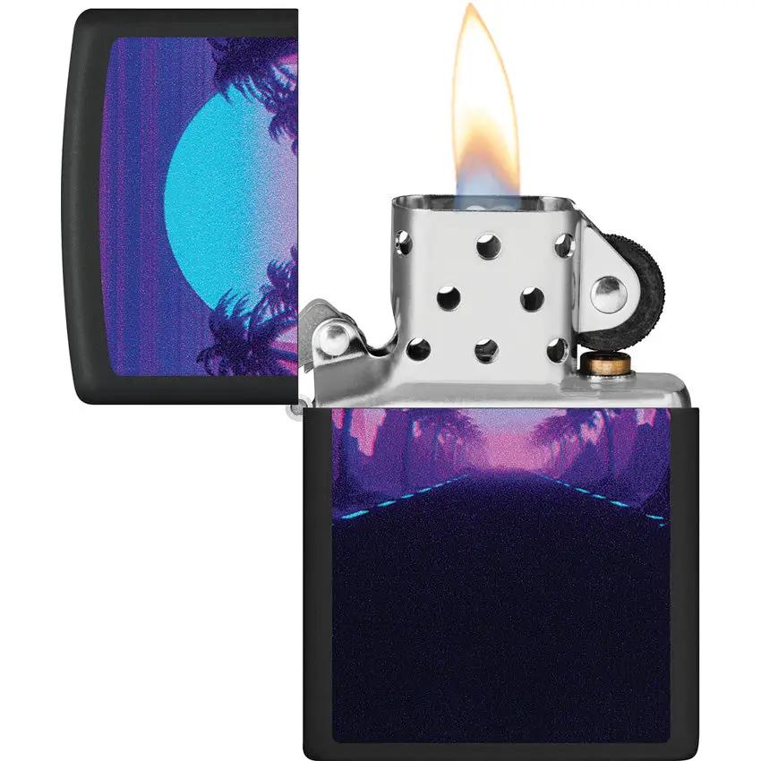 Zippo Sunset Black Light Lighter - UV Scene Reveal Under Ultraviolet Light For Collectors And Gift Buyers by Zippo
