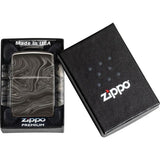 Zippo Marble Pattern Design Lighter - Premium Black Ice Finish for Collectors and Everyday Carry Enthusiasts by Zippo