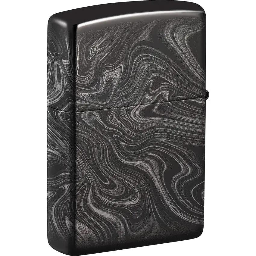Zippo Marble Pattern Design Lighter - Premium Black Ice Finish for Collectors and Everyday Carry Enthusiasts by Zippo