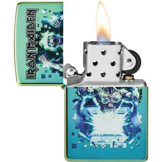 Zippo Iron Maiden Lighter - High Polish Teal Finish Licensed Memorabilia Collector's Item by Zippo