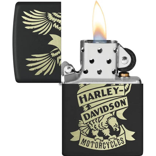 Zippo Harley-Davidson Licensed Black Matte Lighter - Officially Licensed Collectible And Gift For Riders by Zippo