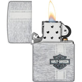 Zippo Harley-Davidson Design Lighter - Brushed Chrome Finish Officially Licensed by Zippo