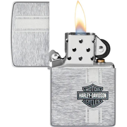 Zippo Harley-Davidson Design Lighter - Brushed Chrome Finish Officially Licensed by Zippo