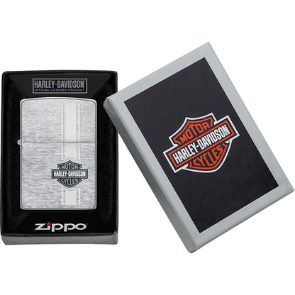 Zippo Harley-Davidson Design Lighter - Brushed Chrome Finish Officially Licensed by Zippo