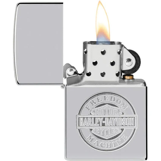 Zippo Harley-Davidson Authentic Licensed Lighter - High Polish Chrome Finish For Biker Enthusiasts by Zippo