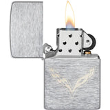 Zippo Corvette Lighter - Brushed Chrome Finish Officially Licensed GM Collectors Edition For Corvette Enthusiasts by Zippo
