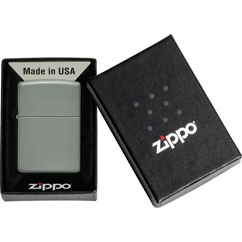 Zippo Lighter Sage Finish Logo Free - Everyday Carry Gift Ready Durable Classic Pocket Companion by Zippo