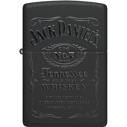 Zippo Jack Daniel's Lighter With Black Leather Pouch Set Matte Black 48460 - Officially Licensed Collectors Item by Zippo