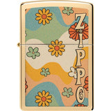Zippo Flower Power Design Lighter - Gold Finish Gift Ready Collectible For Zippo Fans by Zippo