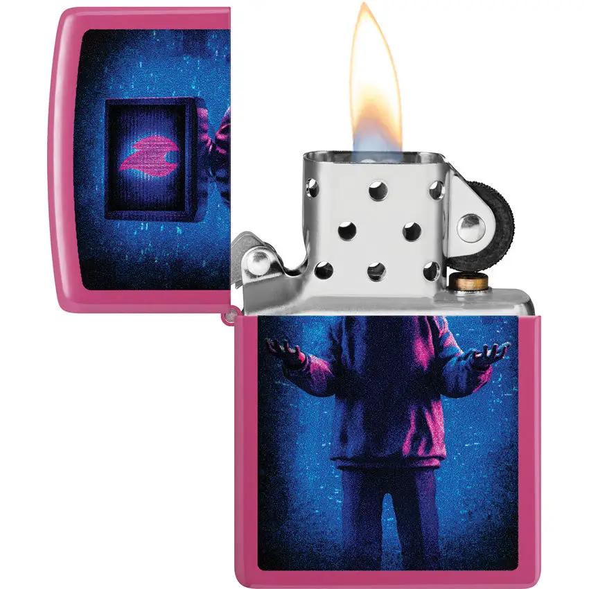 Zippo Flame TV Man Lighter - Pink Collectors Edition With Premium Finish Limited Edition Gift For Her by Zippo