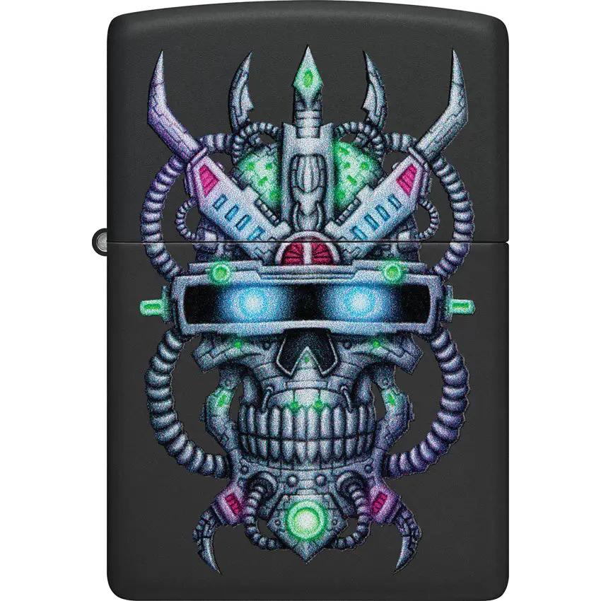 Zippo Cyber Skull Design Lighter Black Matte Finish - Bold Gift For Collectors And Enthusiasts by Zippo