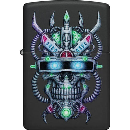 Zippo Cyber Skull Design Lighter Black Matte Finish - Bold Gift For Collectors And Enthusiasts by Zippo