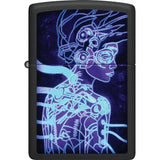 Zippo Cyborg Woman UV Reactive Lighter - Hidden Blacklight Scene For Collectors Worldwide by Zippo