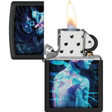Zippo Cyborg Woman UV Reactive Lighter - Hidden Blacklight Scene For Collectors Worldwide by Zippo