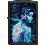Zippo Cyborg Woman UV Reactive Lighter - Hidden Blacklight Scene For Collectors Worldwide by Zippo
