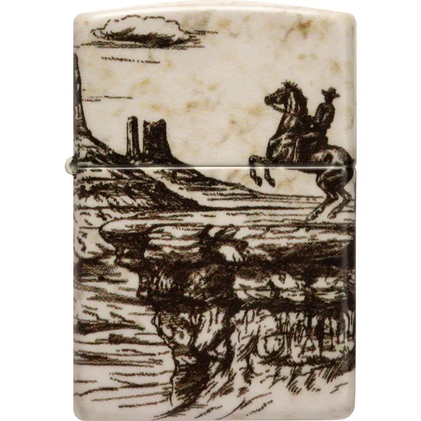 Zippo Western Design Lighter - Collectible Western Motif With Ready To Gift Premium Gift Box by Zippo