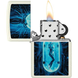 Zippo Lighter Glow In The Dark Woman Tube Design Cream Matte - Gift Boxed For Women by Zippo