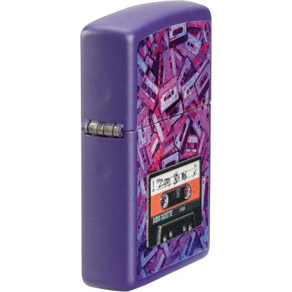 Zippo 80s Cassette Tape Lighter - Purple Enamel Gift Box For Retro Collectors And Nostalgia Lovers by Zippo