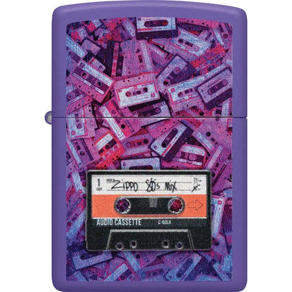 Zippo 80s Cassette Tape Lighter - Purple Enamel Gift Box For Retro Collectors And Nostalgia Lovers by Zippo