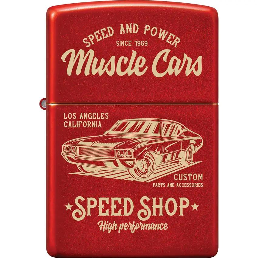 Zippo Muscle Car Design Lighter - Red Matte Finish, Boxed Gift For Car Enthusiasts And Collectors by Zippo