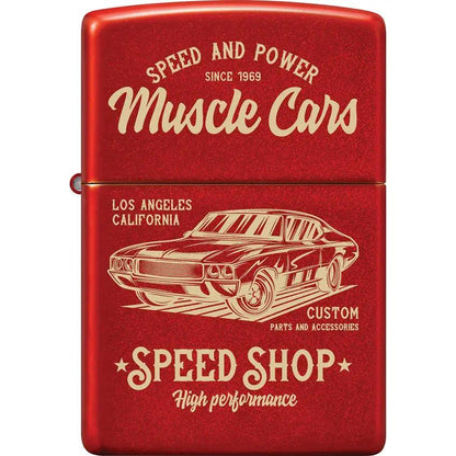 Zippo Muscle Car Design Lighter - Red Matte Finish, Boxed Gift For Car Enthusiasts And Collectors by Zippo