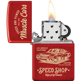 Zippo Muscle Car Design Lighter - Red Matte Finish, Boxed Gift For Car Enthusiasts And Collectors by Zippo