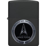 Zippo Space Force Design Lighter - Black Matte Gift Boxed For Military Fans And Collectors by Zippo
