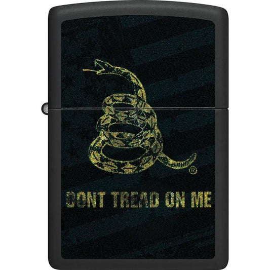 Zippo Dont Tread On Me Lighter - Matte Black Finish Boxed For Collectors And Outdoor Fans by Zippo