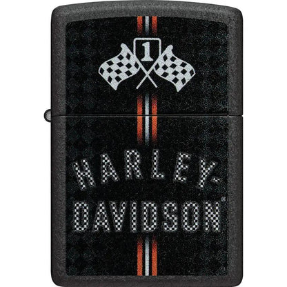 Harley Davidson Zippo Race Lighter 48558 - Black Matte Licensed Collector For Harley Fans by Zippo