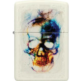 Zippo Skull Print Design Lighter 48563 Cream Matte Finish Boxed Premium Gift For Collectors - Iconic Skull Artwork by Zippo